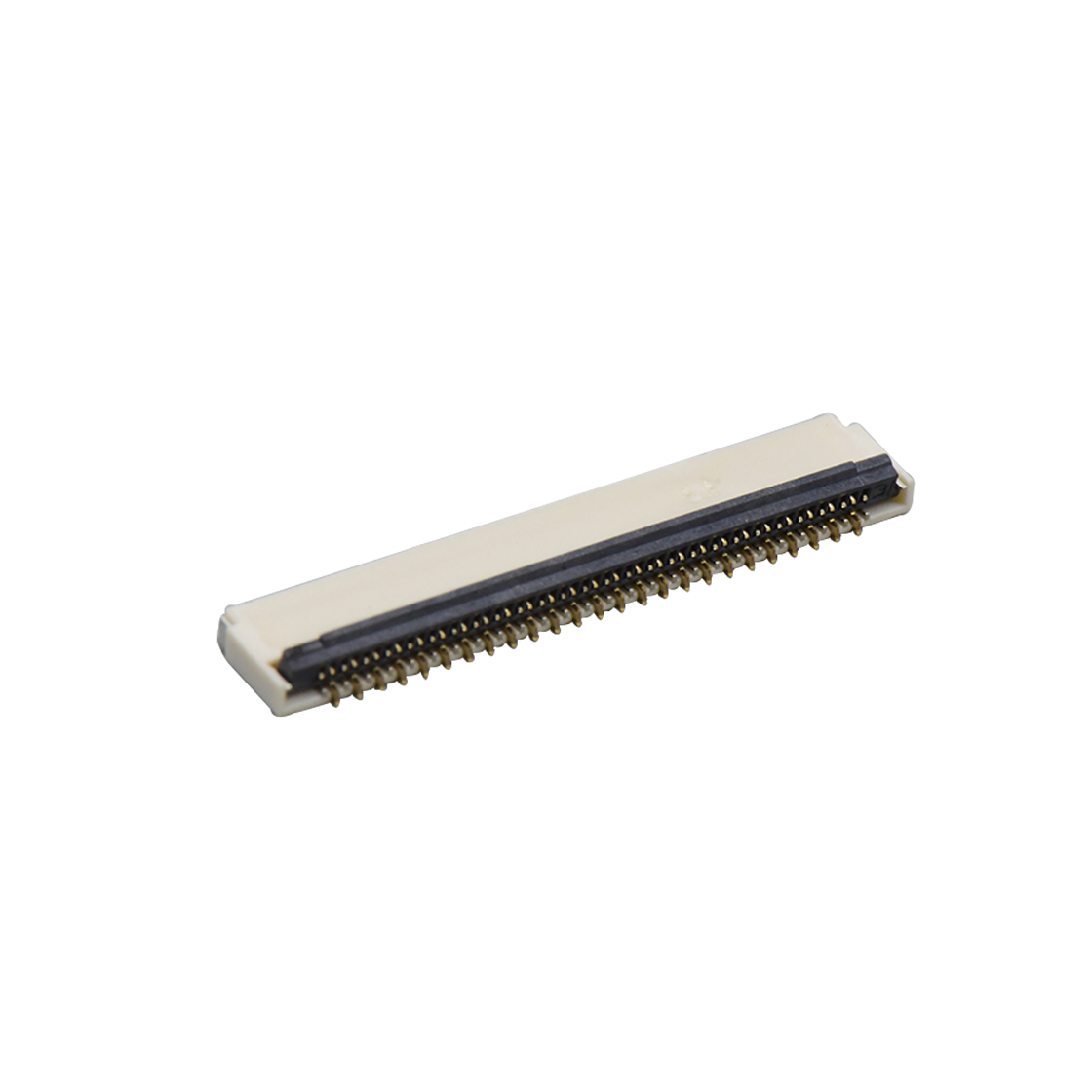 Pitch 0.30mm H1.0mm双排卧贴后掀盖双面接 FPC 51pin 本色 镀全金G/F